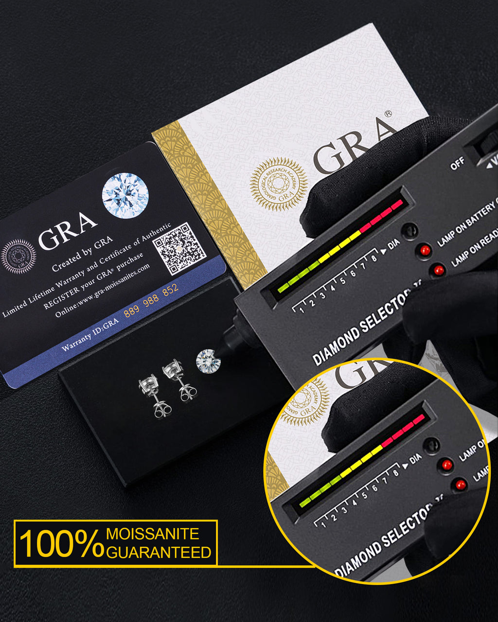 VVS D Moissanite Earrings 0.5ct-2ct 925 Silver - with Certificates