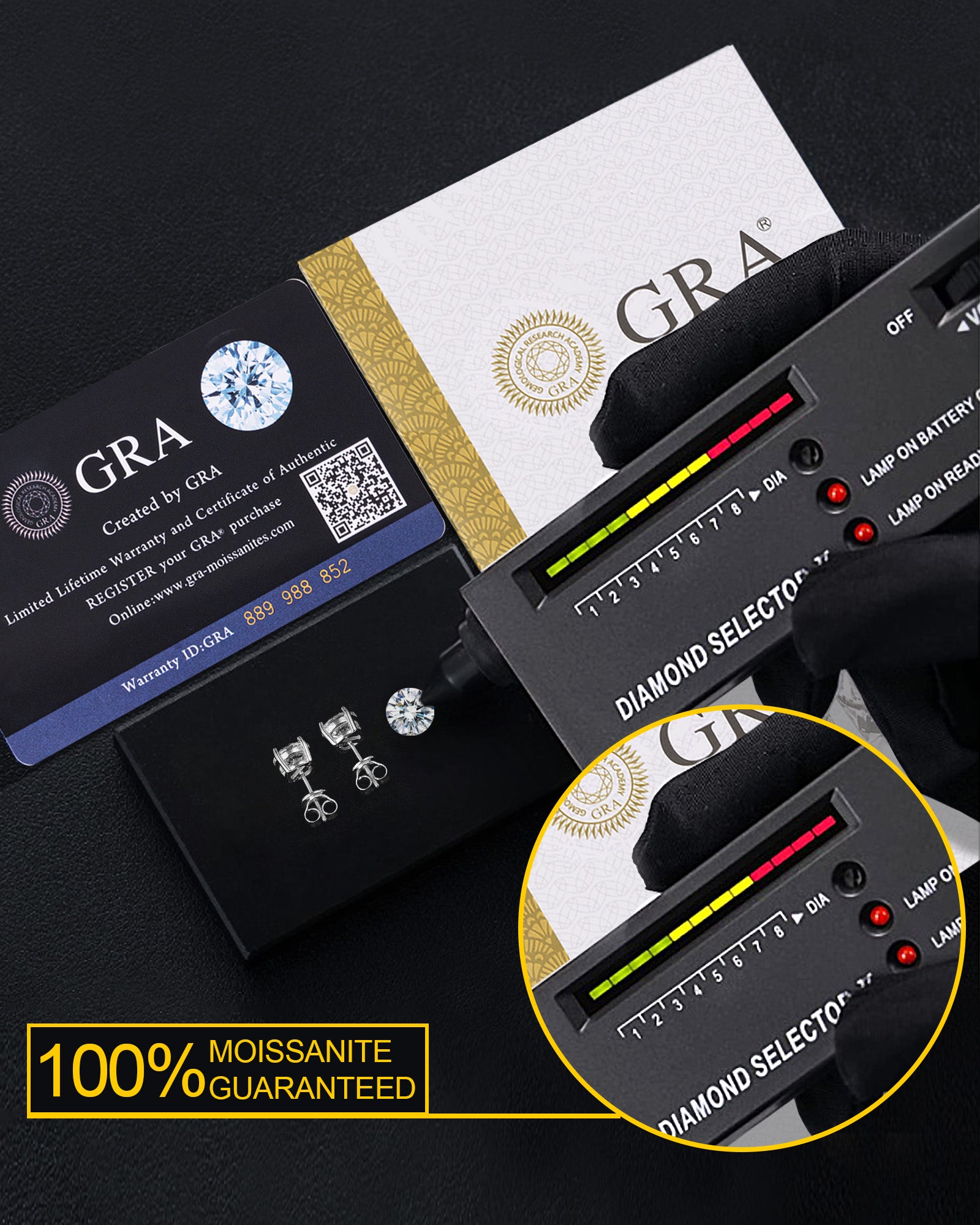 VVS D Moissanite Earrings 0.5ct-2ct 925 Silver - with Certificates