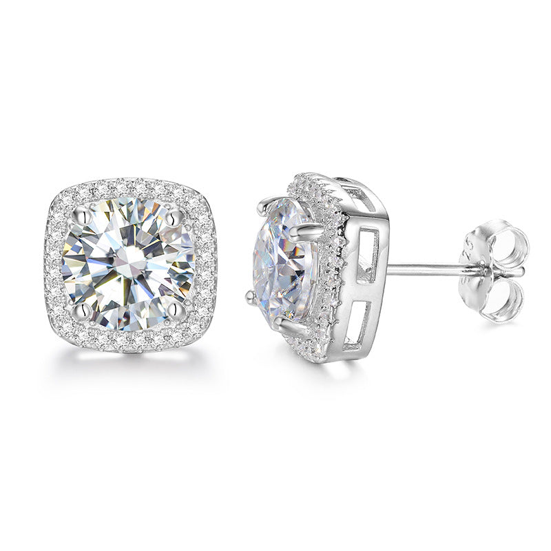 VVS D Moissanite Earrings 0.5ct-2ct 925 Silver - with Certificates