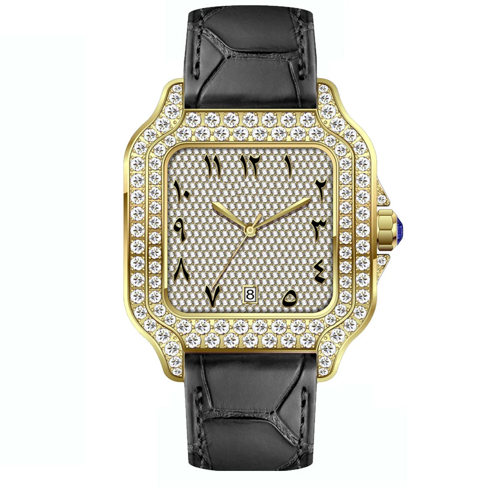 Iced Out VVS Moissanite Automatic Watch - Luxury Mechanical Timepiece