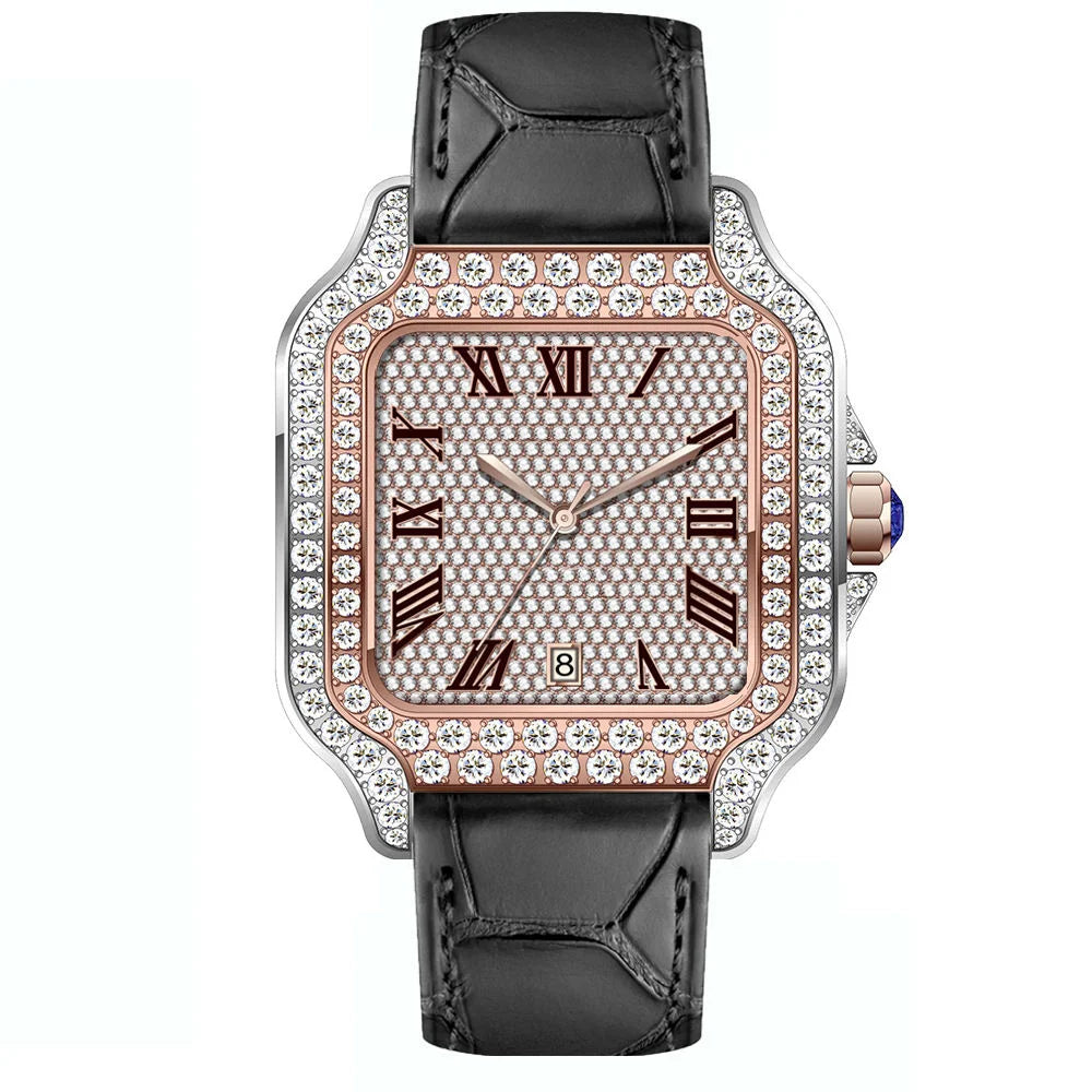 Iced Out VVS Moissanite Automatic Watch - Luxury Mechanical Timepiece
