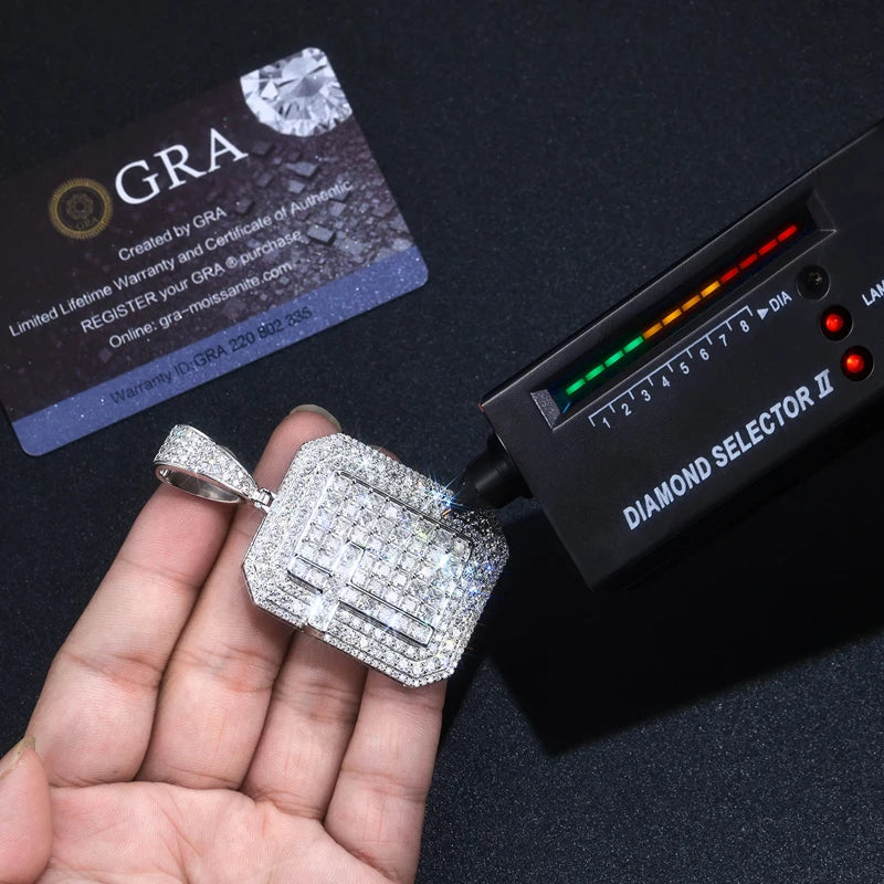 Sovereign Shield Moissanite Pendant - 18K Gold Plated S925 Silver