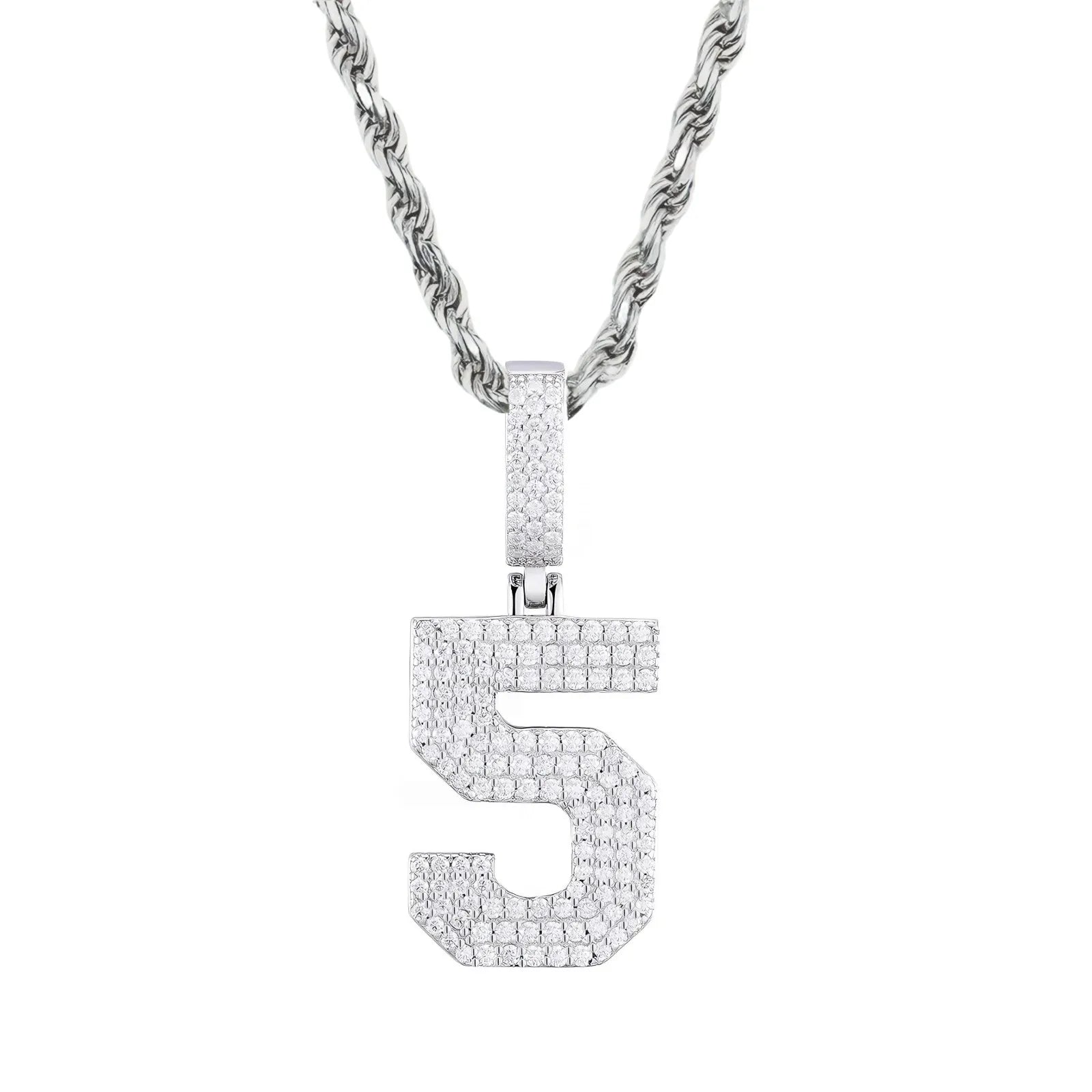 Moissanite Pendant Necklace - A-Z Letter Iced Out