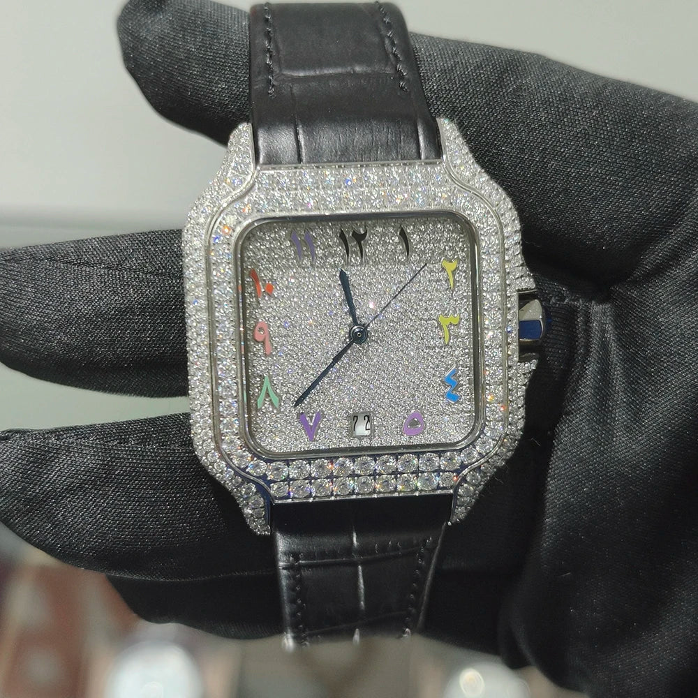 Iced Out VVS Moissanite Automatic Watch - Luxury Mechanical Timepiece