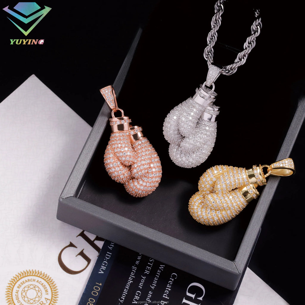 VVS Moissanite Pendant - 925 Sterling Silver in Gold Plating