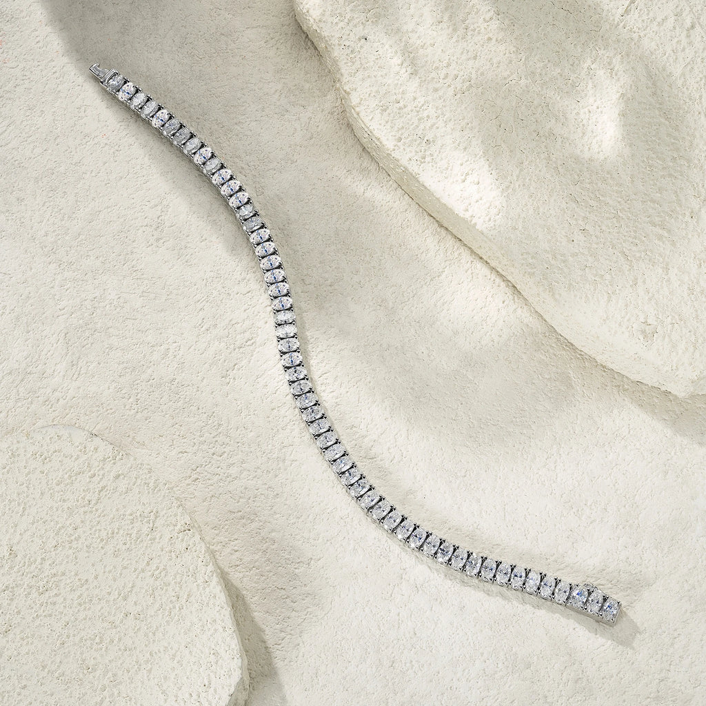 Iced Out Moissanite Tennis Bracelet - 18K Gold Plated 925 Sterling Silver