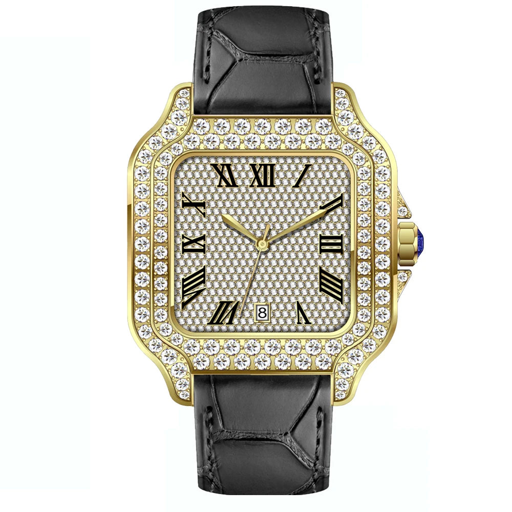Iced Out VVS Moissanite Automatic Watch - Luxury Mechanical Timepiece