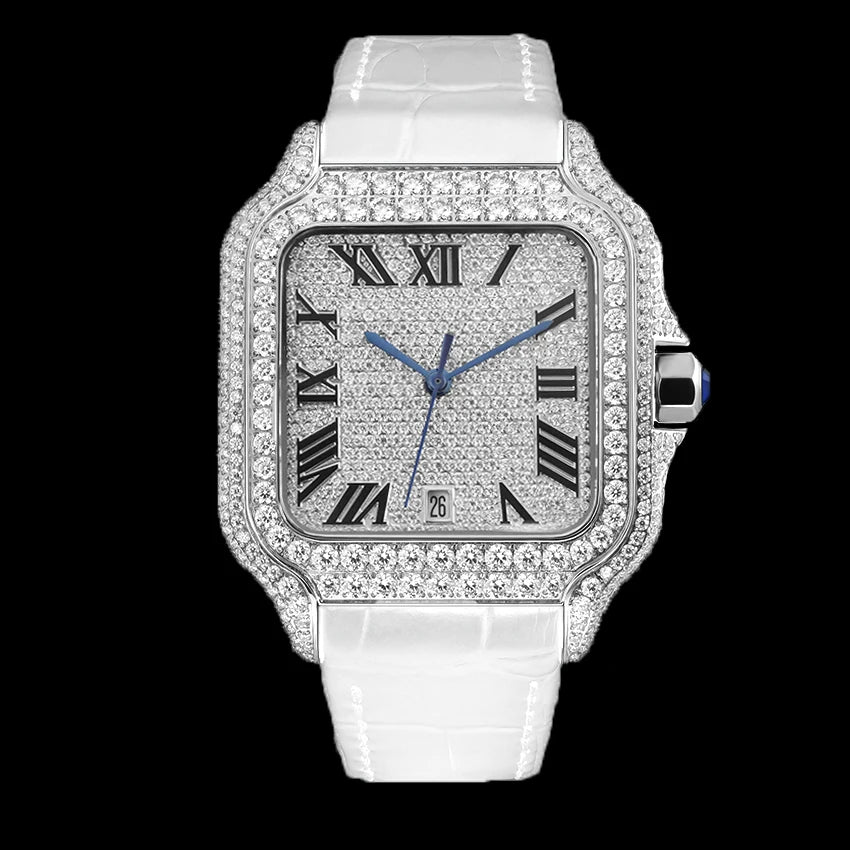 Iced Out VVS Moissanite Automatic Watch - Luxury Mechanical Timepiece