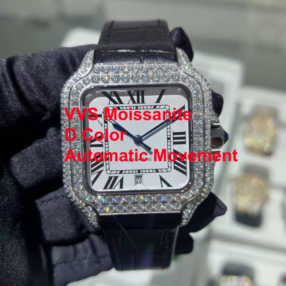 VVS Moissanite Iced Out Watch - Luxury Diamond-Pass Timepiece