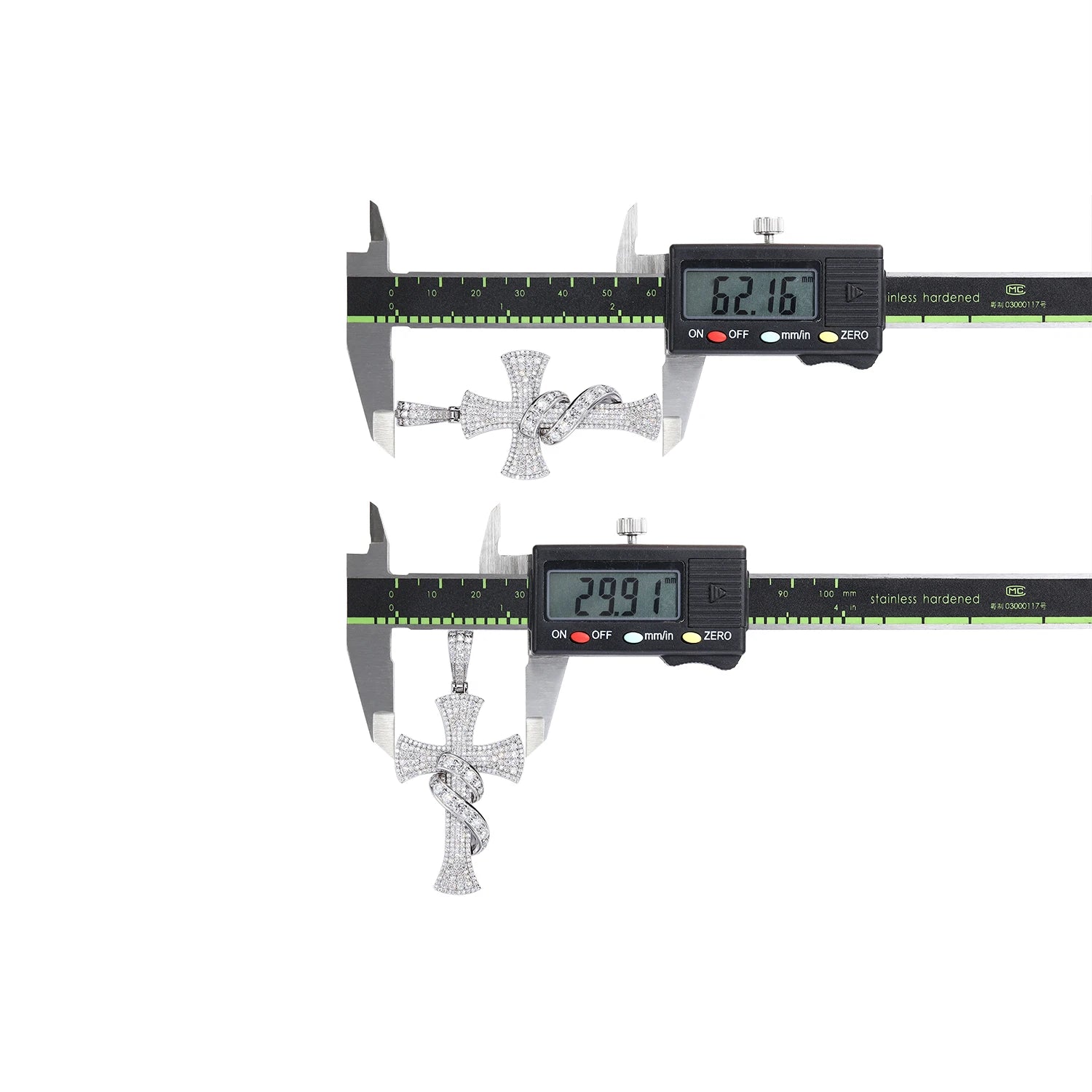 Celestial Cross Pendant Necklace - 925 Sterling Silver with Moissanite Stones