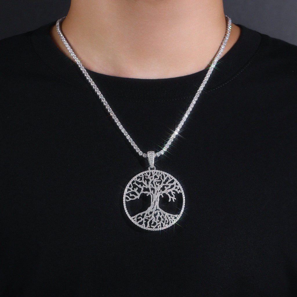 Tree of Life Iced-Out Moissanite Pendant - GRA Certified