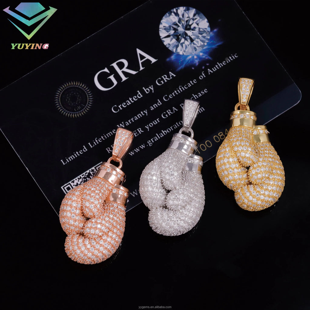 VVS Moissanite Pendant - 925 Sterling Silver in Gold Plating