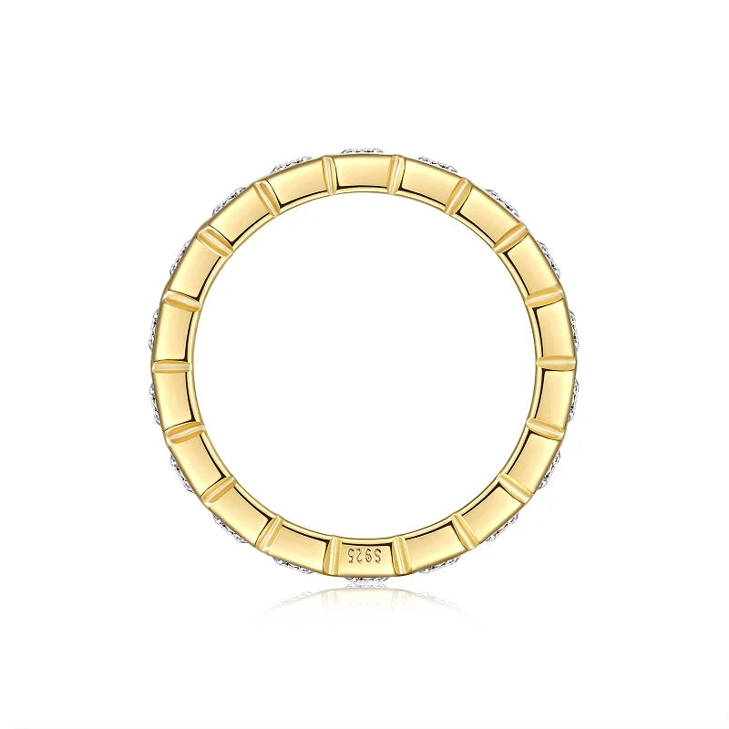 Emerald Cut Moissanite Ring - 18K Gold Plated 925 Sterling Silver