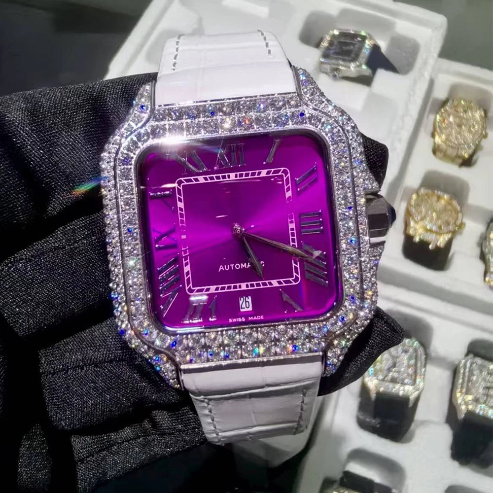 VVS Moissanite Iced Out Watch - Luxury Diamond-Pass Timepiece