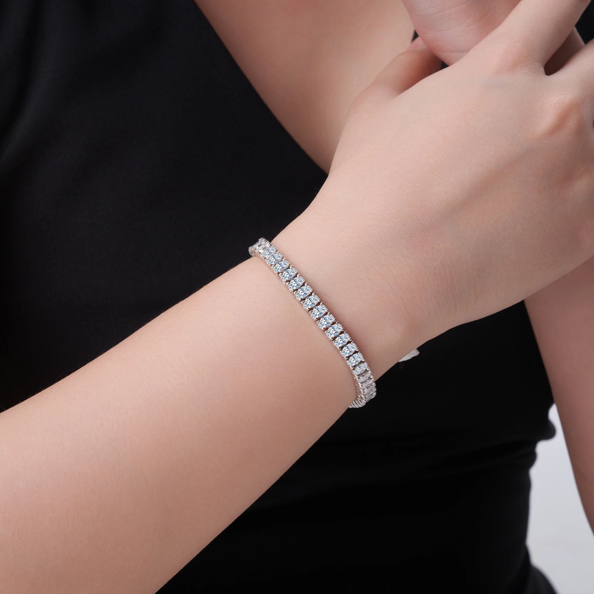 Iced Out Moissanite Tennis Bracelet - 18K Gold Plated 925 Sterling Silver