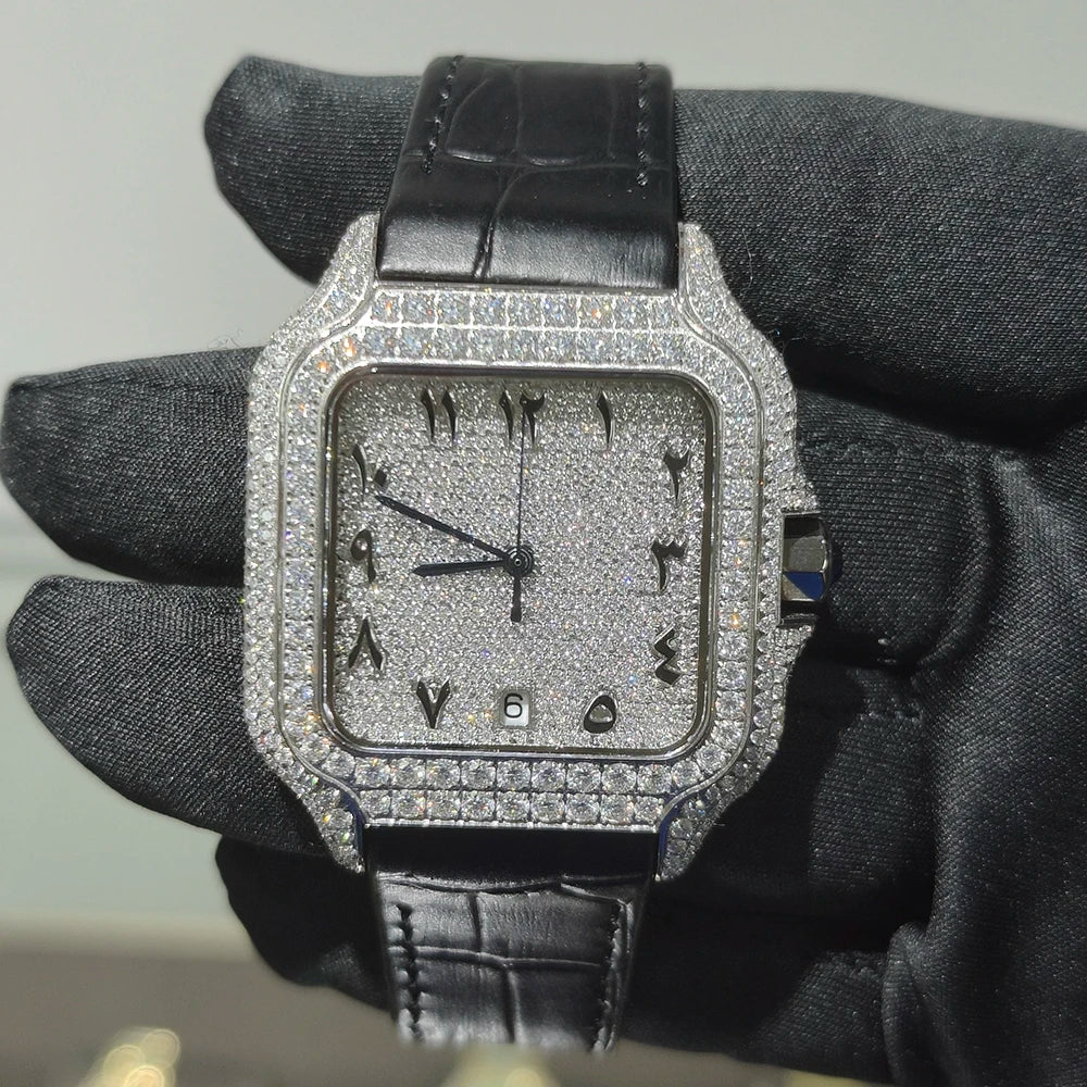 Iced Out VVS Moissanite Automatic Watch - Luxury Mechanical Timepiece