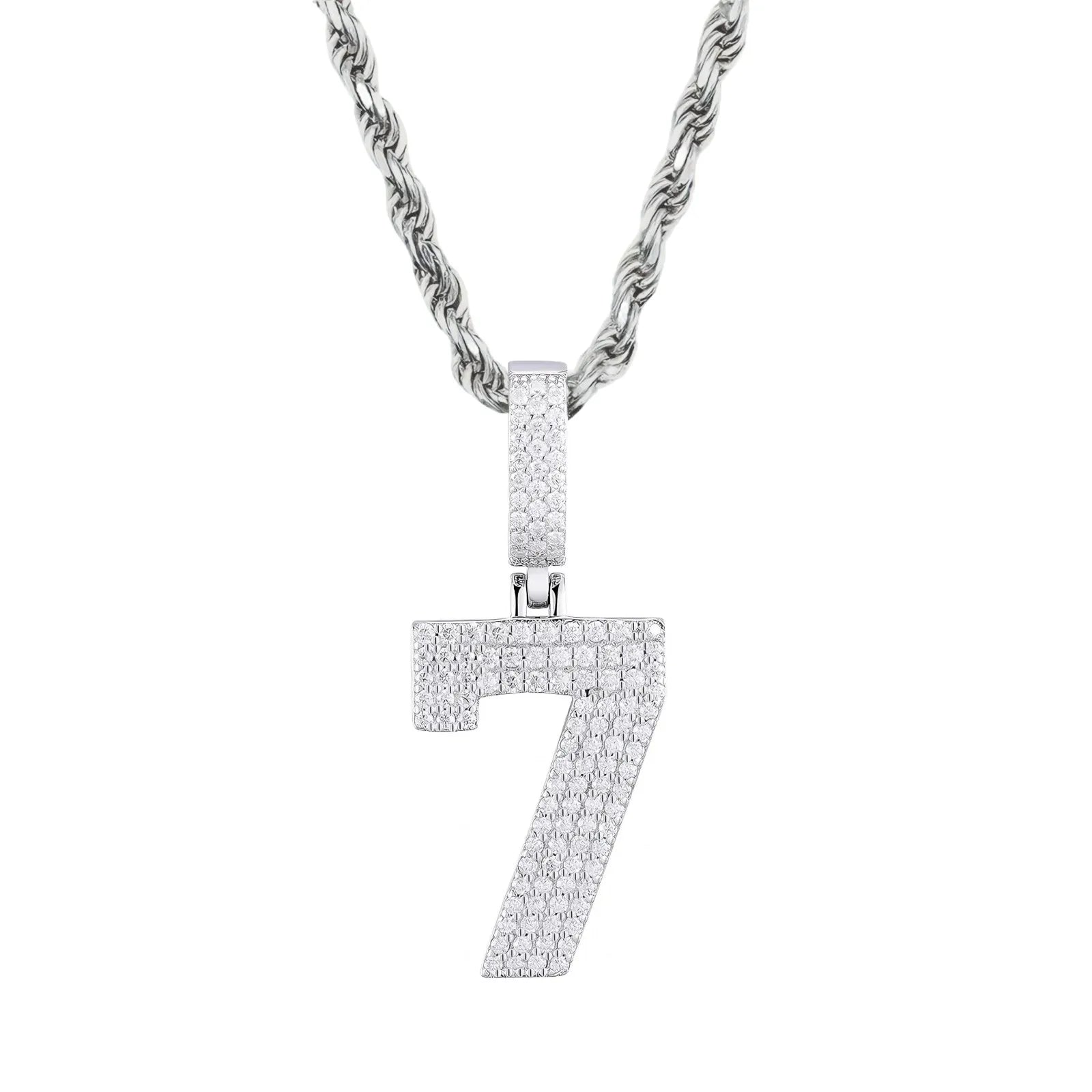 Moissanite Pendant Necklace - A-Z Letter Iced Out