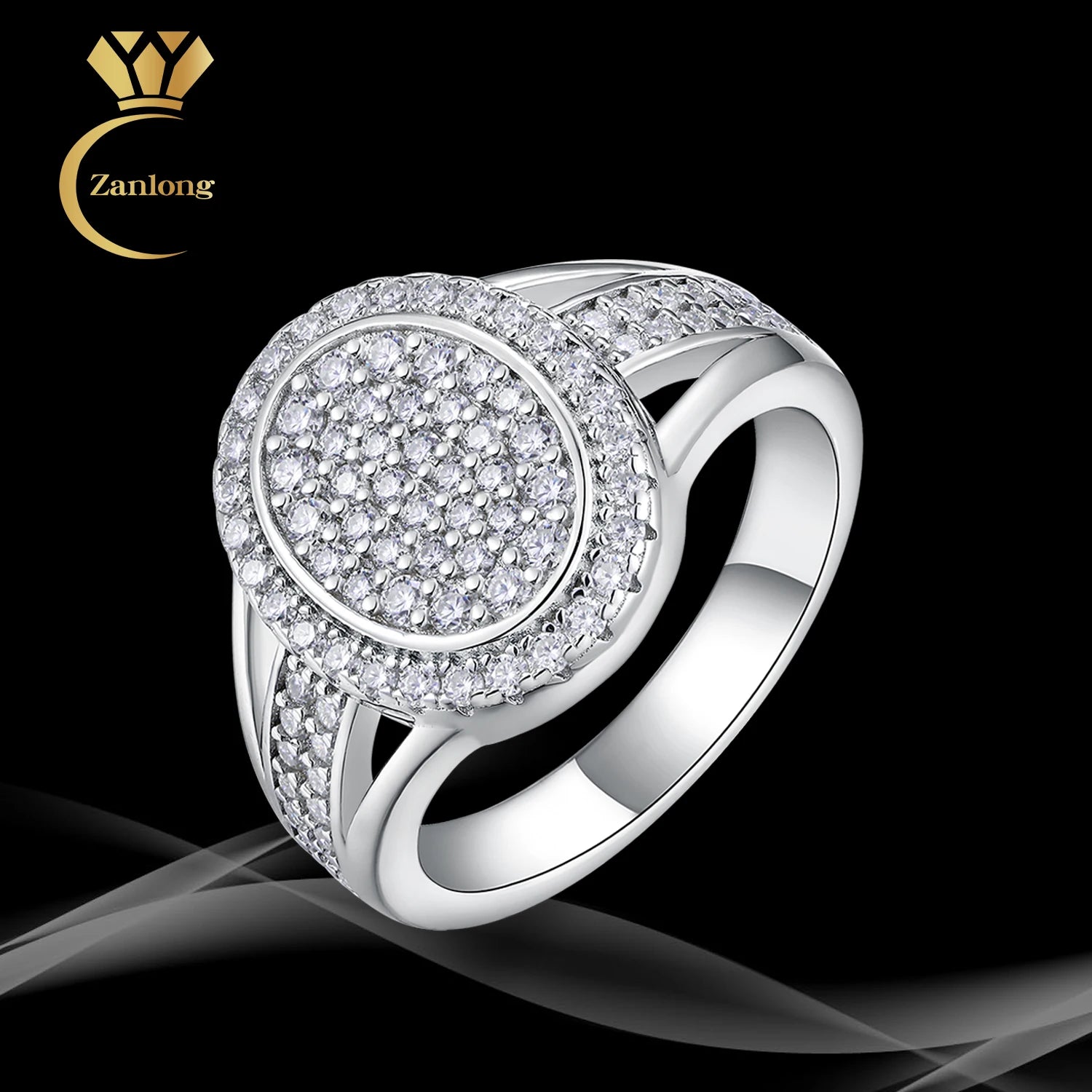 GRA Certified Iced Out Moissanite Ring - 925 Sterling Silver Hip Hop Luxury