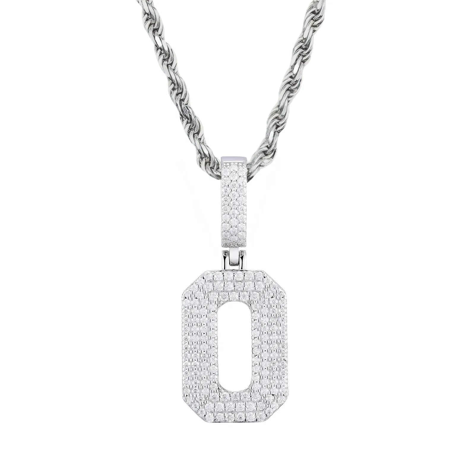 Moissanite Pendant Necklace - A-Z Letter Iced Out