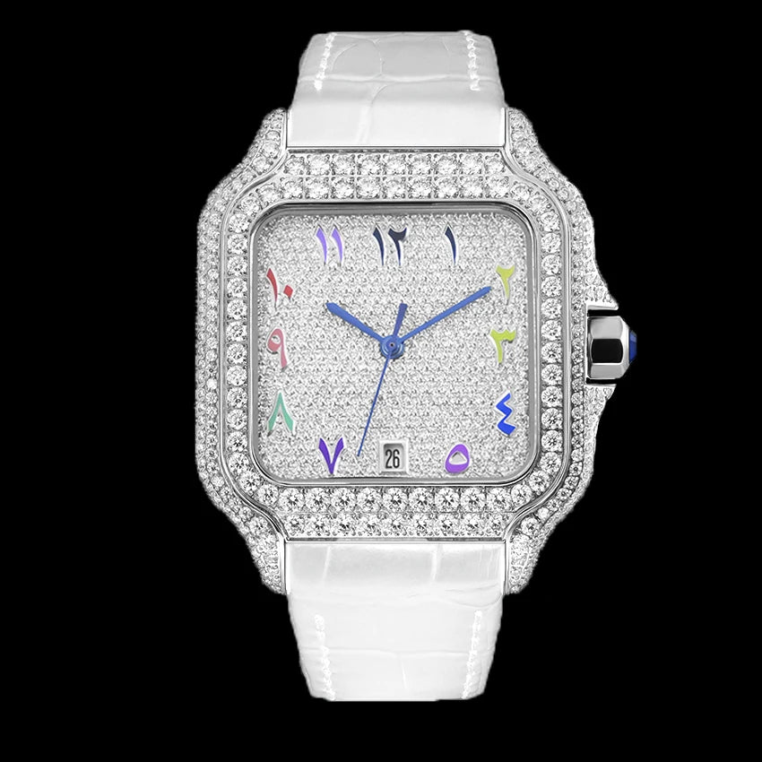 Iced Out VVS Moissanite Automatic Watch - Luxury Mechanical Timepiece