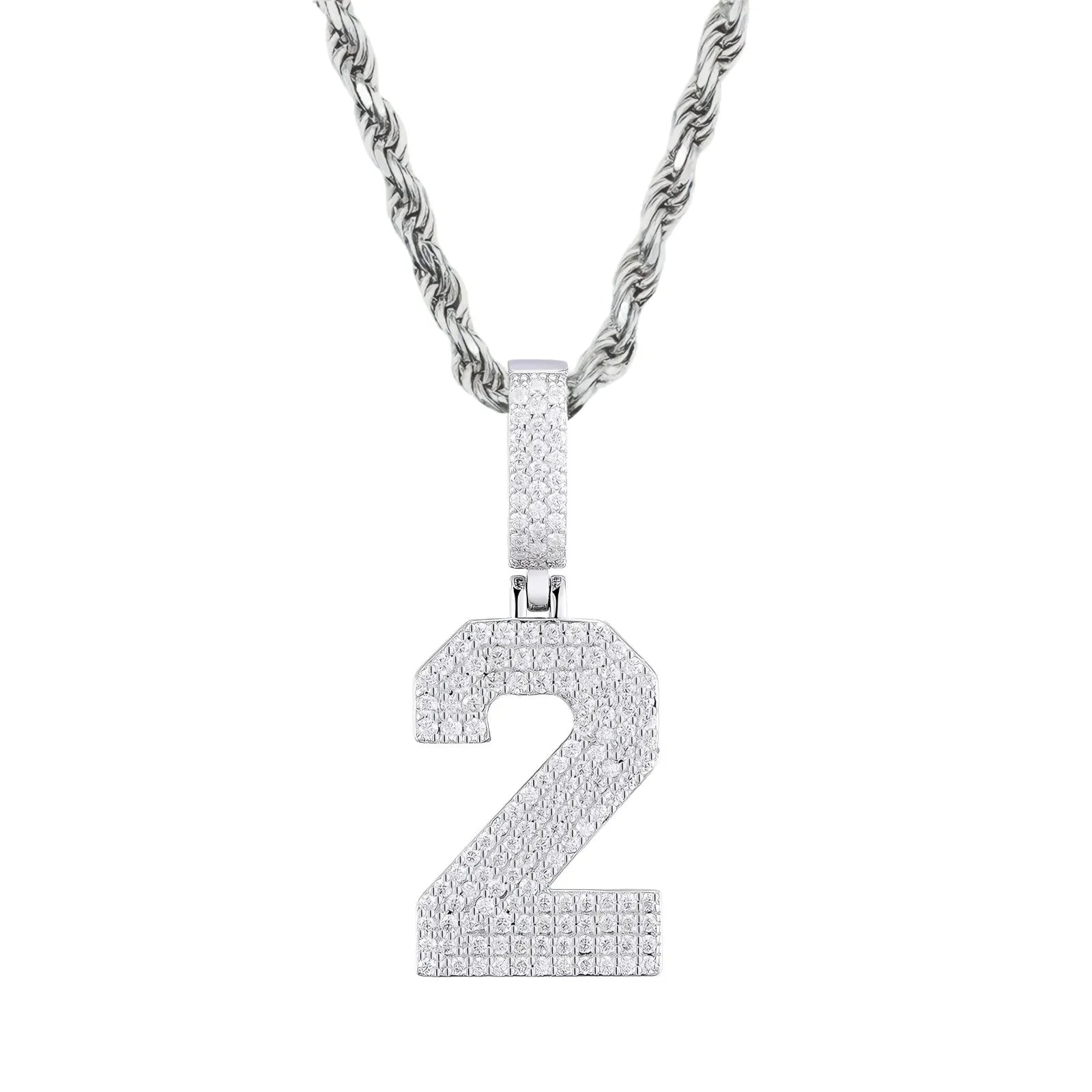Moissanite Pendant Necklace - A-Z Letter Iced Out
