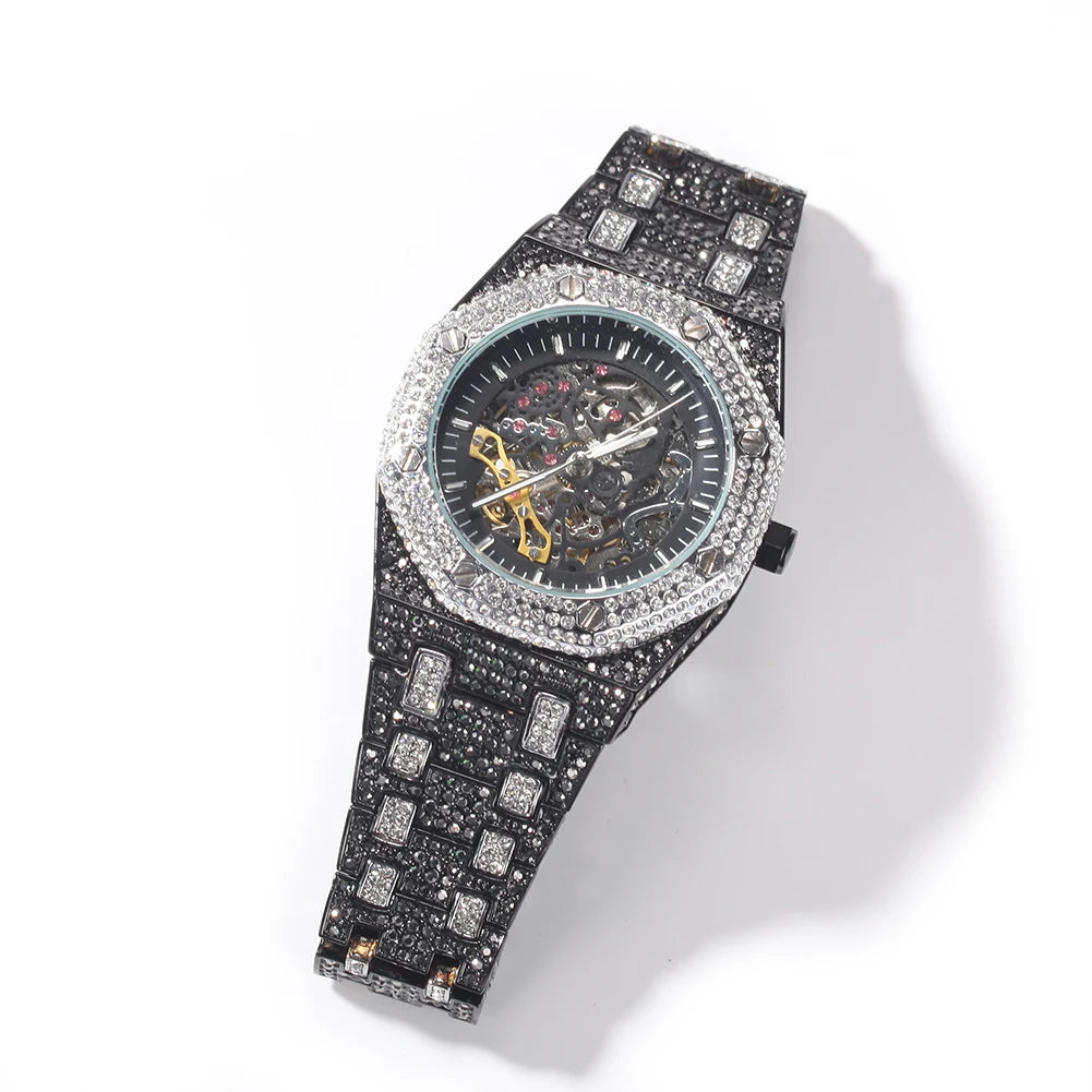 Luxury Rhinestones Watches White Gold Shine