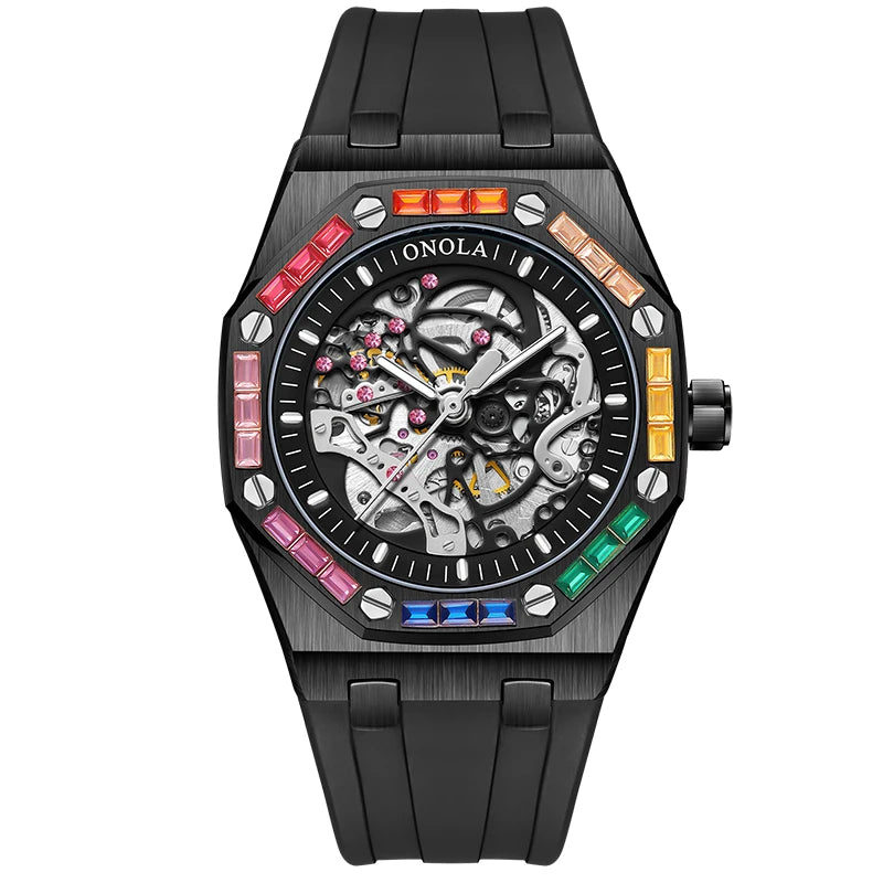 Skeleton Automatic Watch - Diamond Mechanical Timepiece