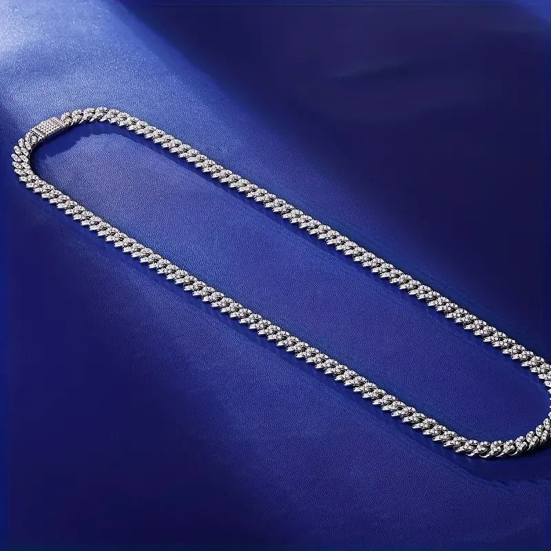 Celestial Iced Cuban Chain - Moissanite 925 Sterling Silver 18K Gold Plated