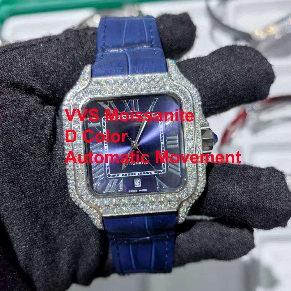 VVS Moissanite Iced Out Watch - Luxury Diamond-Pass Timepiece