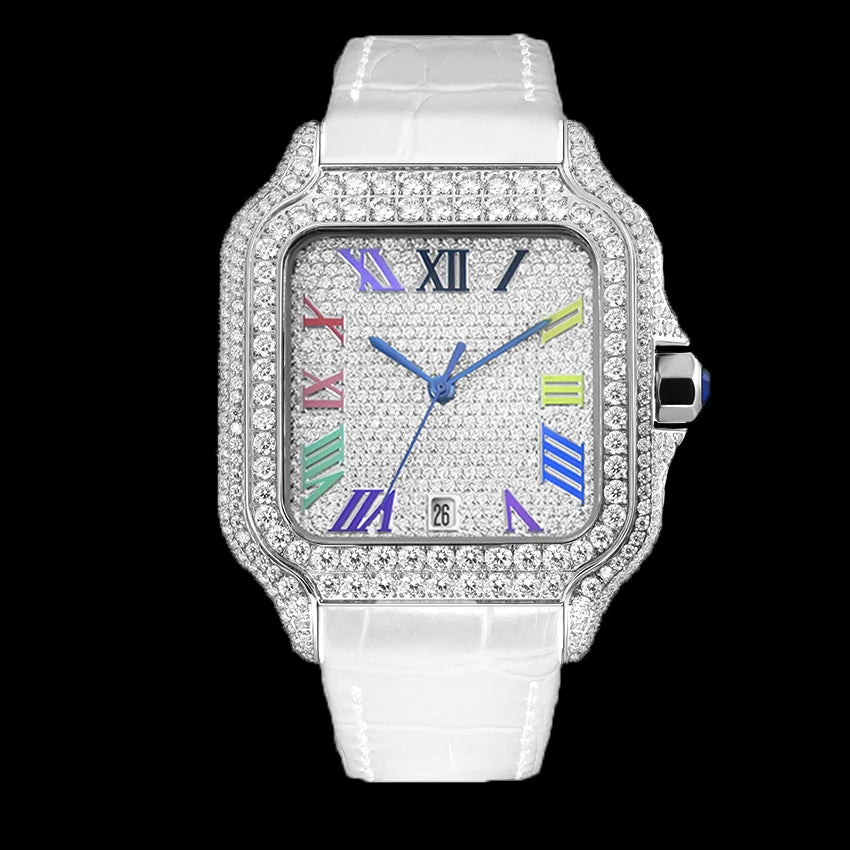 Iced Out VVS Moissanite Automatic Watch - Luxury Mechanical Timepiece
