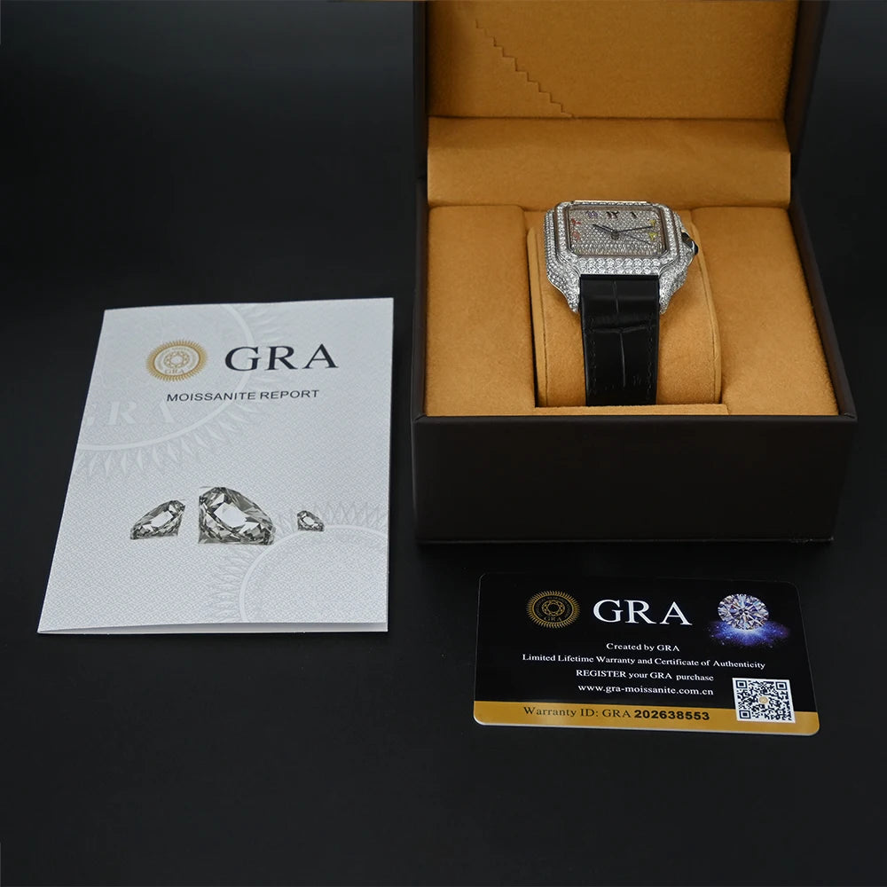 Iced Out VVS Moissanite Automatic Watch - Luxury Mechanical Timepiece