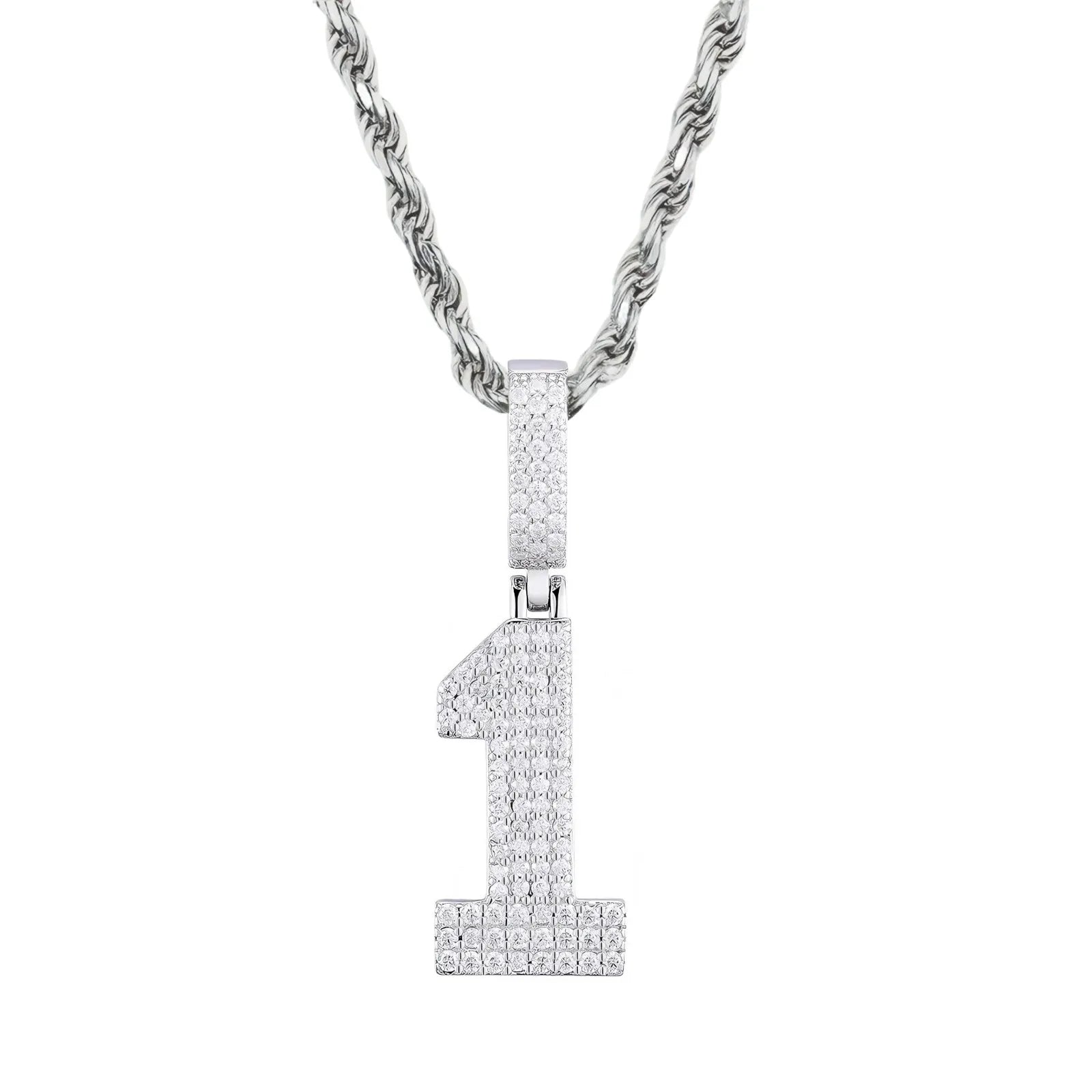 Moissanite Pendant Necklace - A-Z Letter Iced Out