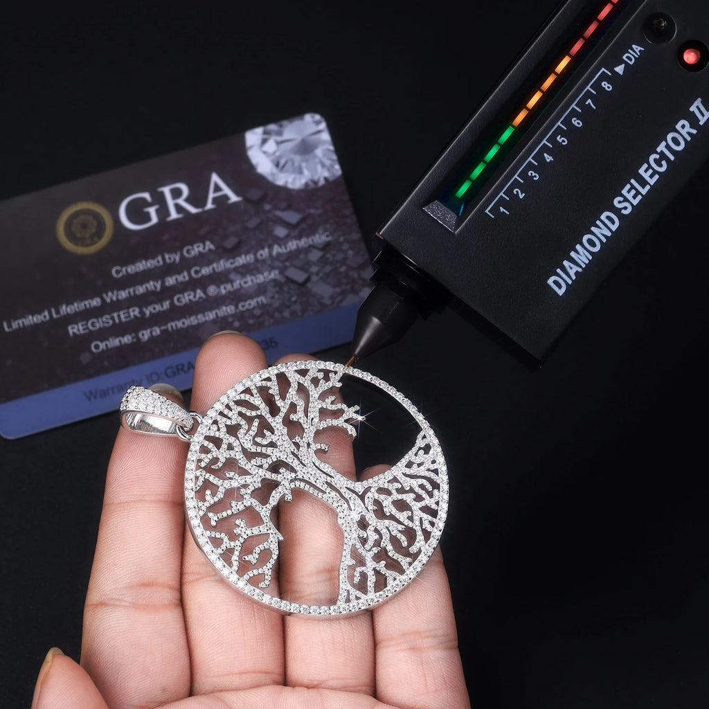Tree of Life Iced-Out Moissanite Pendant - GRA Certified