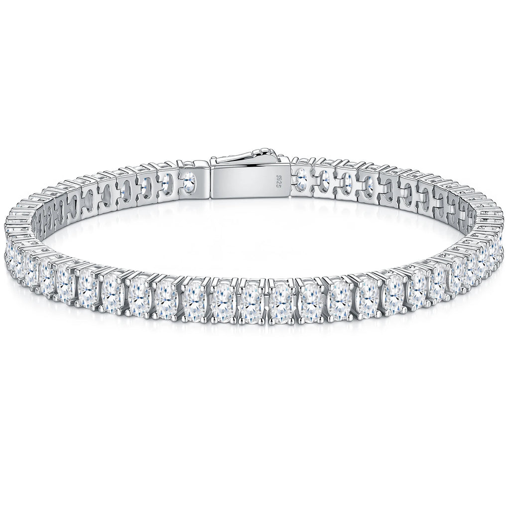 Iced Out Moissanite Tennis Bracelet - 18K Gold Plated 925 Sterling Silver