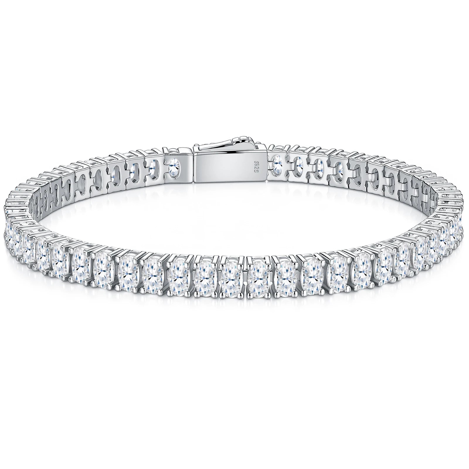 Iced Out Moissanite Tennis Bracelet - 18K Gold Plated 925 Sterling Silver