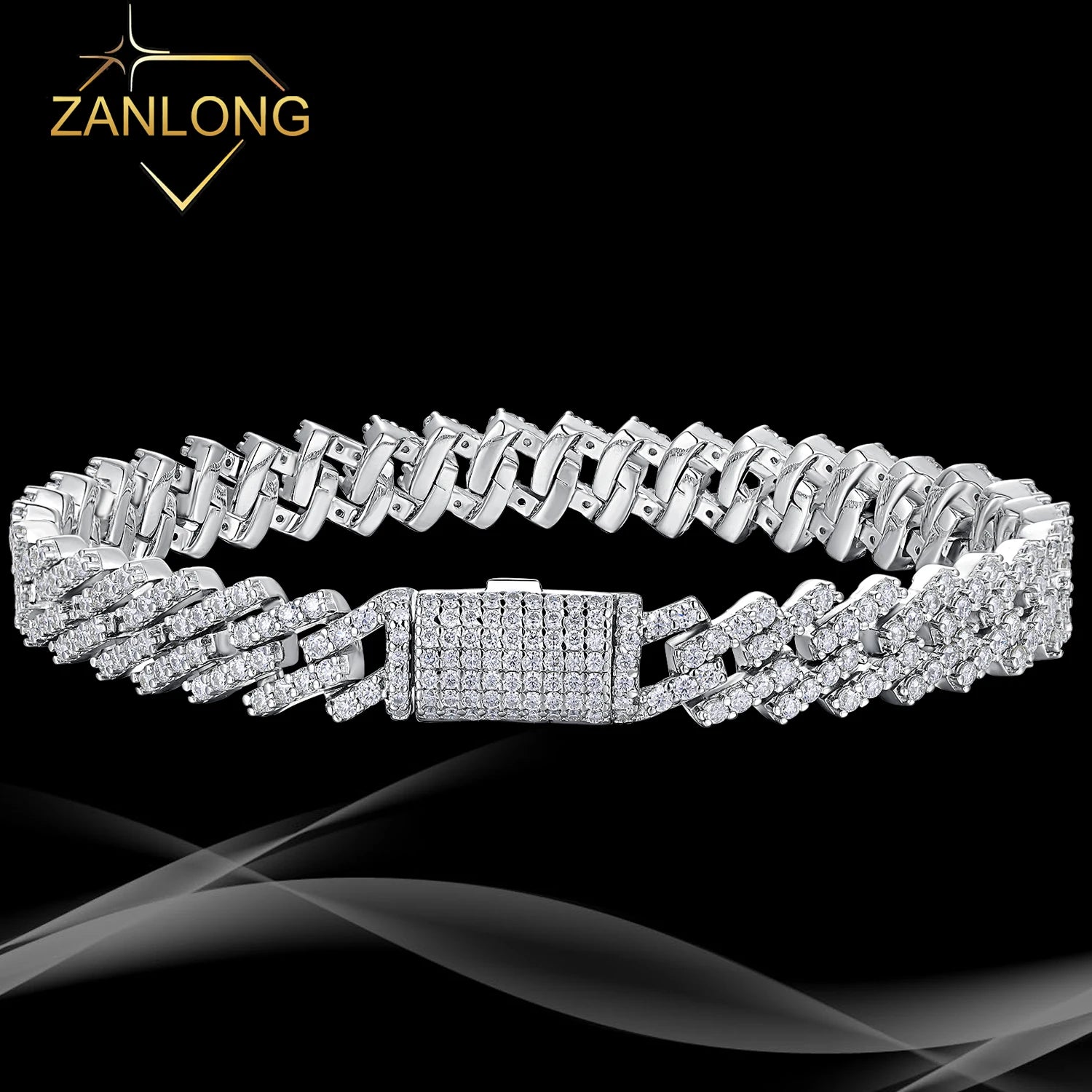 Moissanite Miami Cuban Bracelet - 925 Sterling Silver 18K Gold Plated 8mm