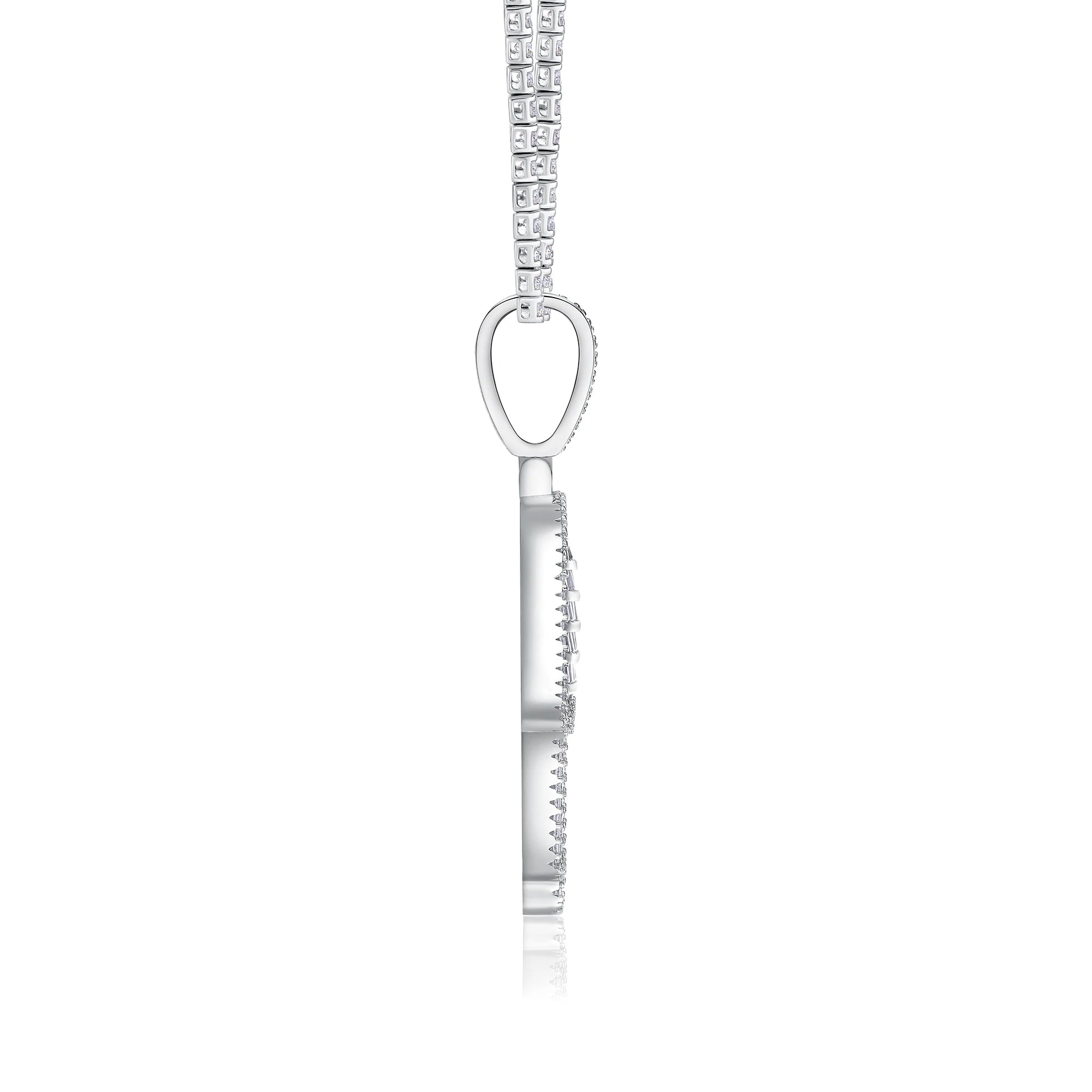 Iced Hamsa Hand Moissanite Pendant - GRA Certified