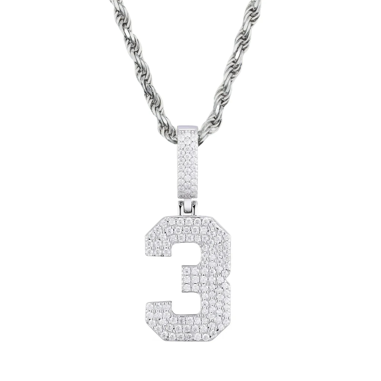 Moissanite Pendant Necklace - A-Z Letter Iced Out