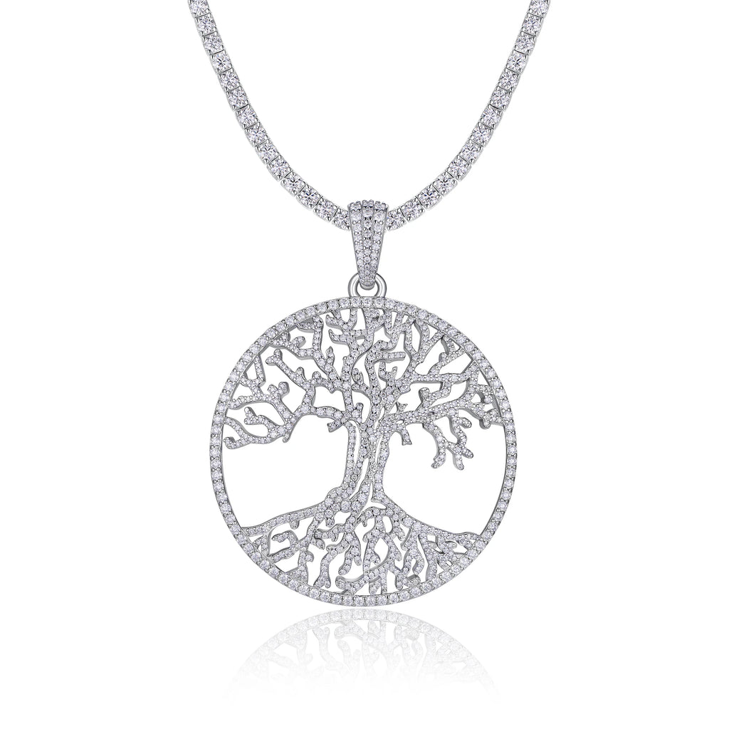 Tree of Life Iced-Out Moissanite Pendant - GRA Certified