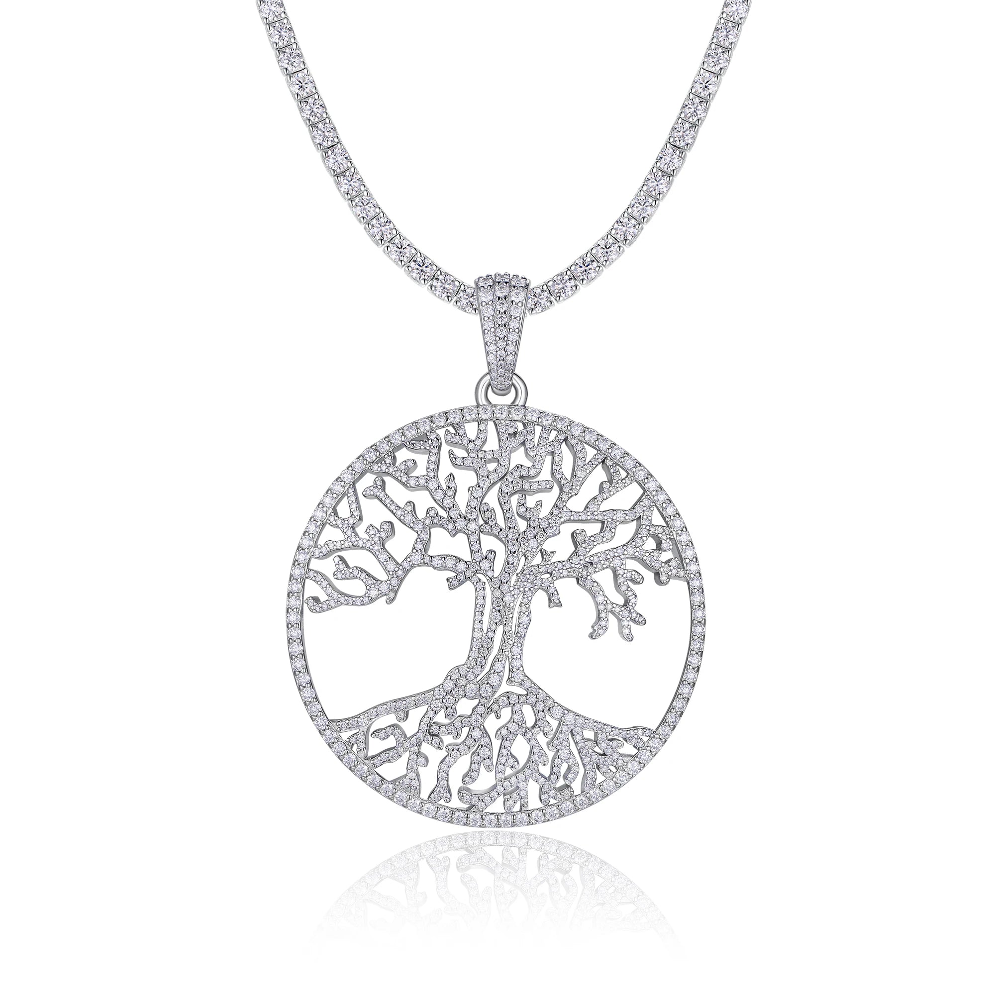 Tree of Life Iced-Out Moissanite Pendant - GRA Certified