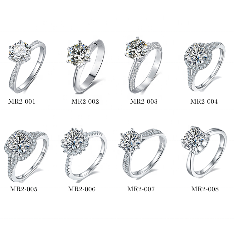 2 Carat Moissanite Engagement Ring Collection - 925 Silver