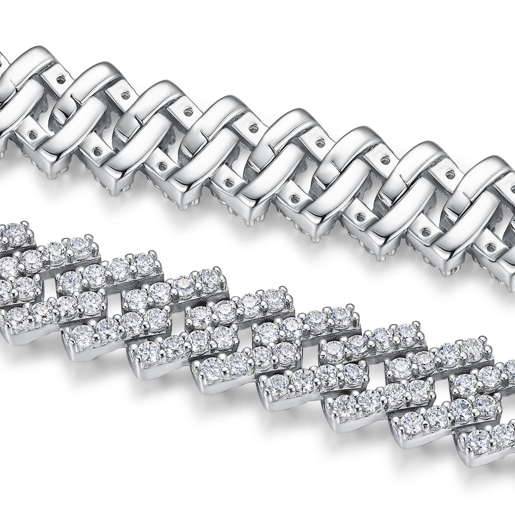 Moissanite Miami Cuban Bracelet - 925 Sterling Silver 18K Gold Plated 8mm