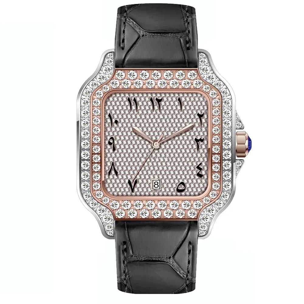 Iced Out VVS Moissanite Automatic Watch - Luxury Mechanical Timepiece