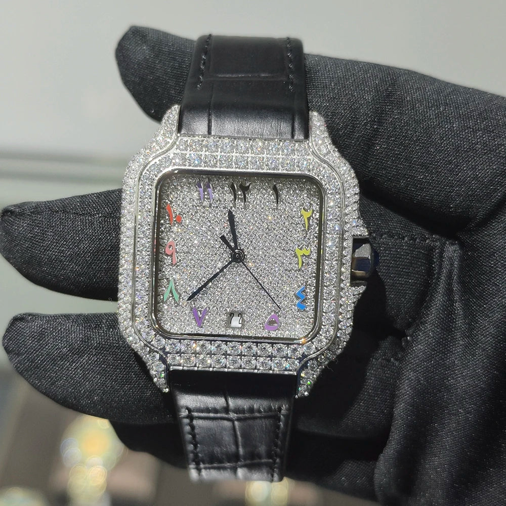 Iced Out VVS Moissanite Automatic Watch - Luxury Mechanical Timepiece