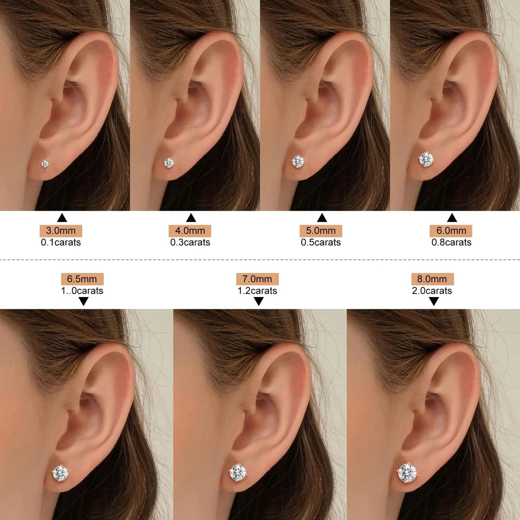 GRA Certified VVS Moissanite Stud Earrings