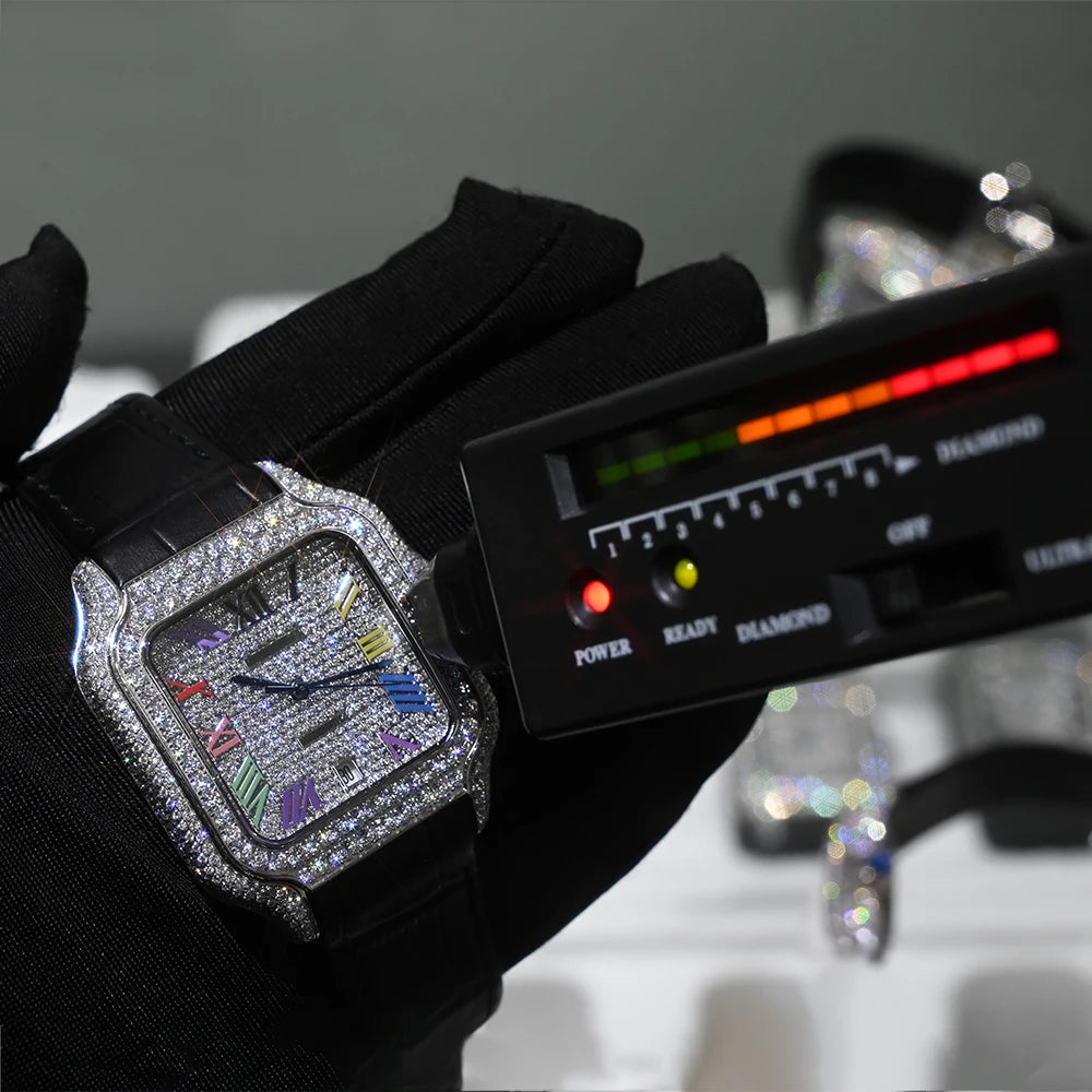 Iced Out VVS Moissanite Automatic Watch - Luxury Mechanical Timepiece