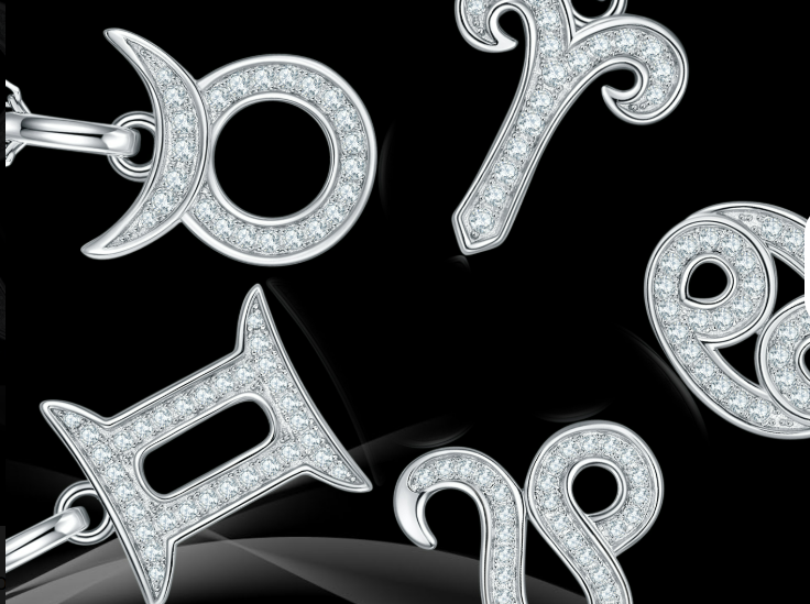 Zodiac Constellation Pendant Necklace - 12 Celestial Signs in Moissanite