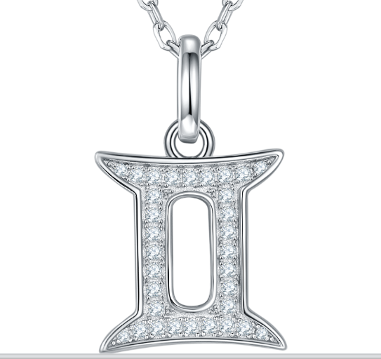 Zodiac Constellation Pendant Necklace - 12 Celestial Signs in Moissanite