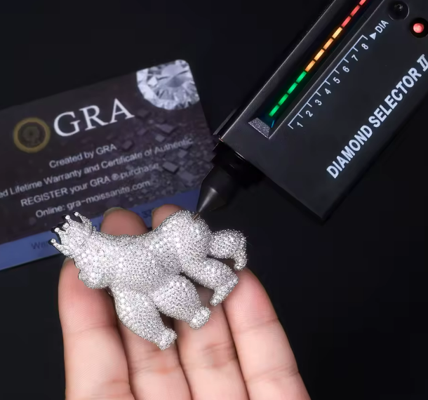 Gorilla King Iced Out Moissanite Pendant - GRA Certified 925 Sterling Silver