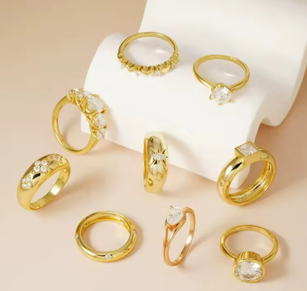 Celestial Floral Accent Band Ring with Moissanite